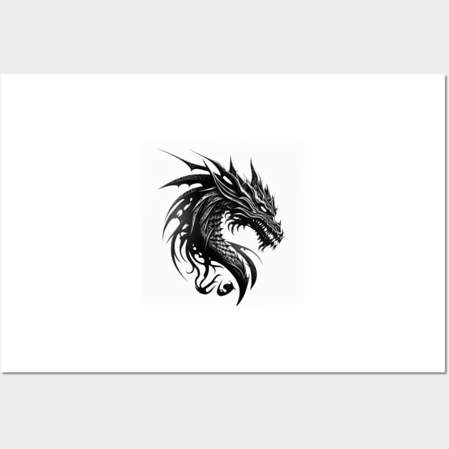 Tribal Dragon 1 Wall Art by AstroRisq